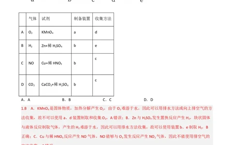 高频考点50物质的制备与性质实验-2023年高考化学二轮复习高频考点51练（解析版）_05高考化学_新高考复习资料_2023年新高考资料_二轮复习_2023年高考化学二轮复习高频考点51练292724123