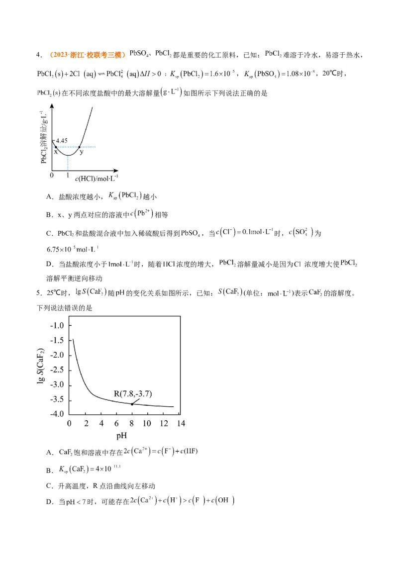 题型15沉淀溶解平衡及图像分析（原卷版）_05高考化学_2024年新高考资料_2.2024二轮复习_2024年高考化学二轮热点题型归纳与变式演练（新高考通用）