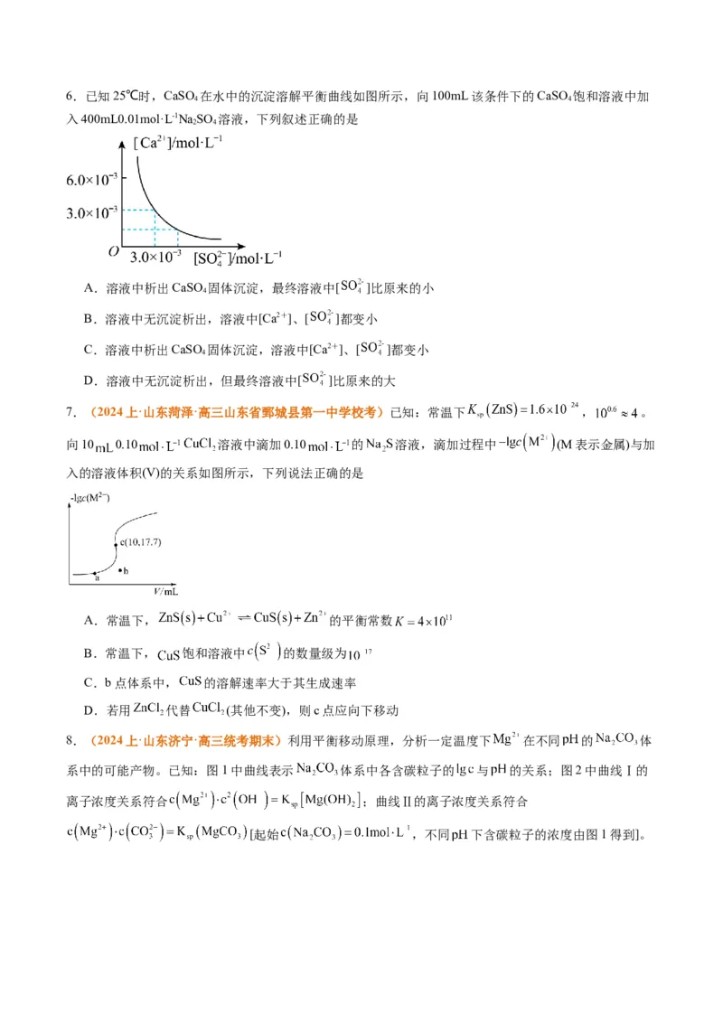 题型15沉淀溶解平衡及图像分析（原卷版）_05高考化学_2024年新高考资料_2.2024二轮复习_2024年高考化学二轮热点题型归纳与变式演练（新高考通用）