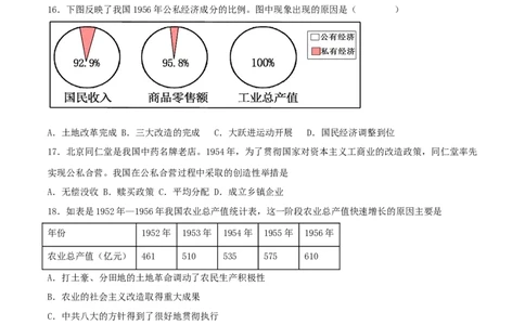 第二单元社会主义制度的建立与社会主义建设的探索（B卷&middot;能力提升练）（原卷版）_new_新八下历史_00、更新资料3月23日_新版_第三套_第二套_2026春季新版-持续更新中_10.试题_单元测试