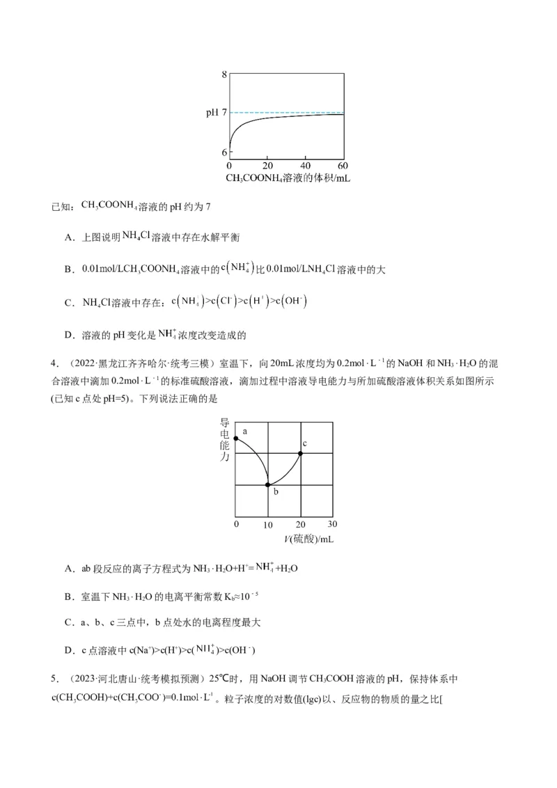 重难点12电解质溶液图像分析-2024年高考化学热点&middot;重点&middot;难点专练（新高考专用）（原卷版）_05高考化学_2024年新高考资料_3.2024专项复习