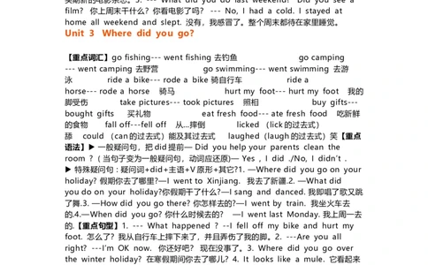 人教PEP版英语6年级下册知识点归纳_《小学各科知识点》_小学英语《知识梳理》3-6年级上下册_下册_人教PEP版小学英语3-6年级下册