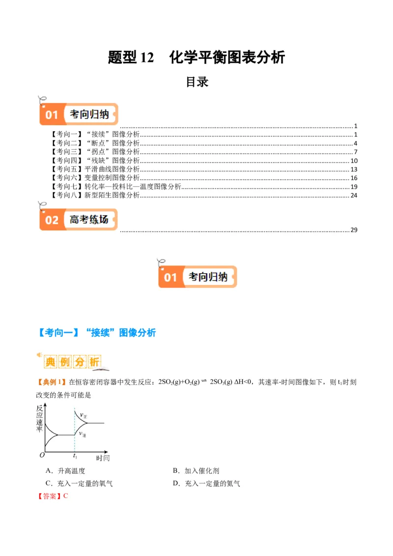 题型12化学平衡图表分析（解析版）_05高考化学_2024年新高考资料_2.2024二轮复习_2024年高考化学二轮热点题型归纳与变式演练（新高考通用）