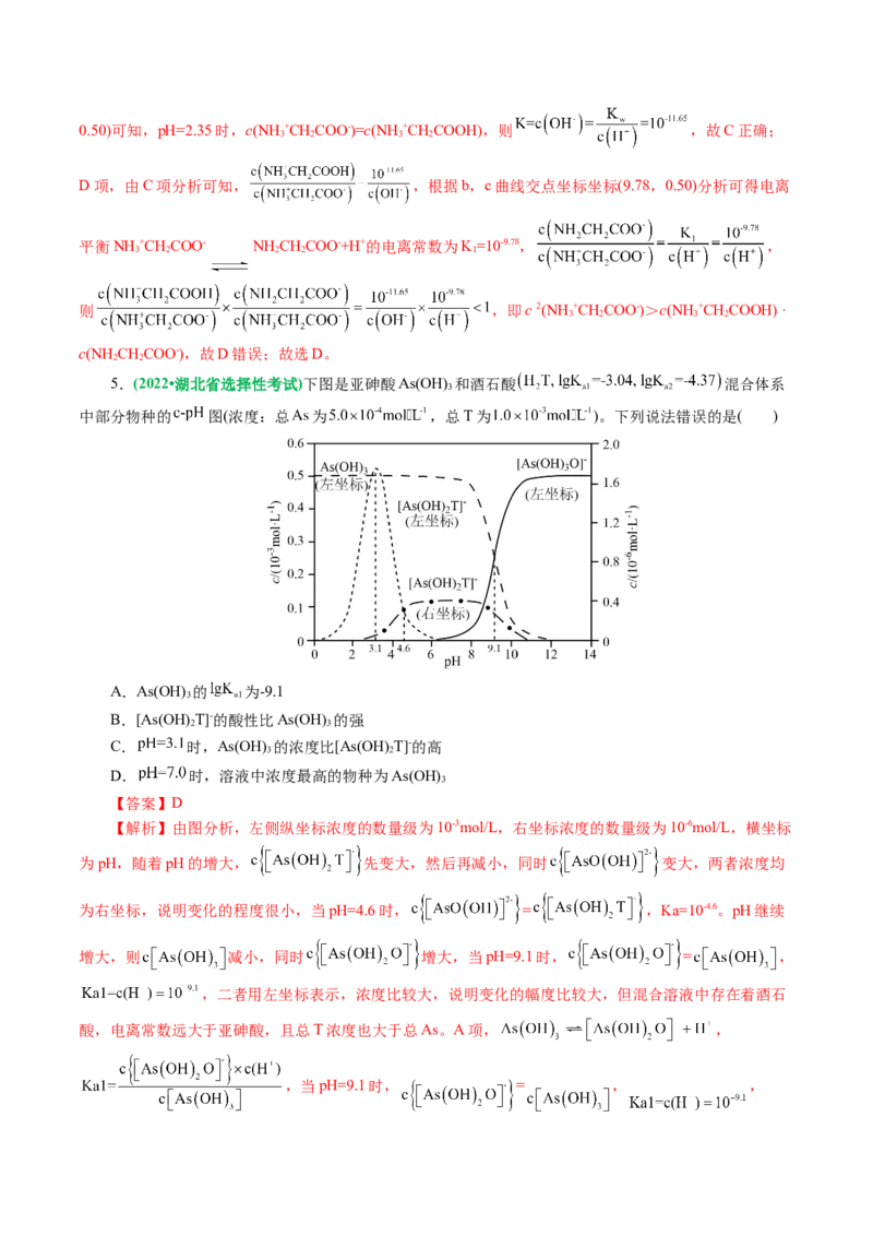重难点突破电解质溶液的图像分析(解析版)_05高考化学_2024年新高考资料_2.2024二轮复习_2024年高考化学二轮复习讲练测（新教材新高考）