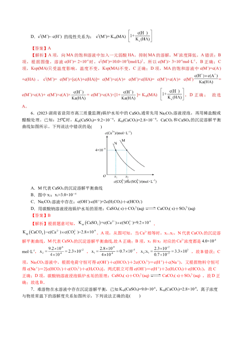 重难点突破电解质溶液的图像分析(解析版)_05高考化学_2024年新高考资料_2.2024二轮复习_2024年高考化学二轮复习讲练测（新教材新高考）