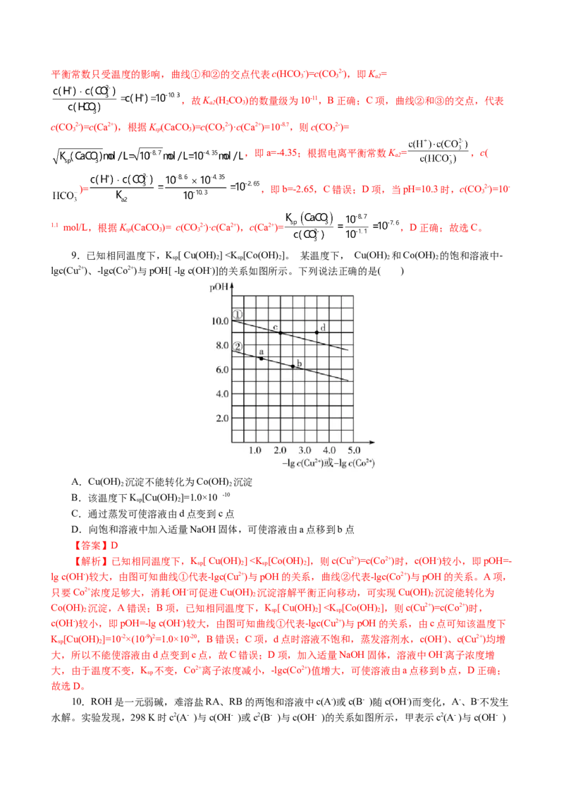 重难点突破电解质溶液的图像分析(解析版)_05高考化学_2024年新高考资料_2.2024二轮复习_2024年高考化学二轮复习讲练测（新教材新高考）
