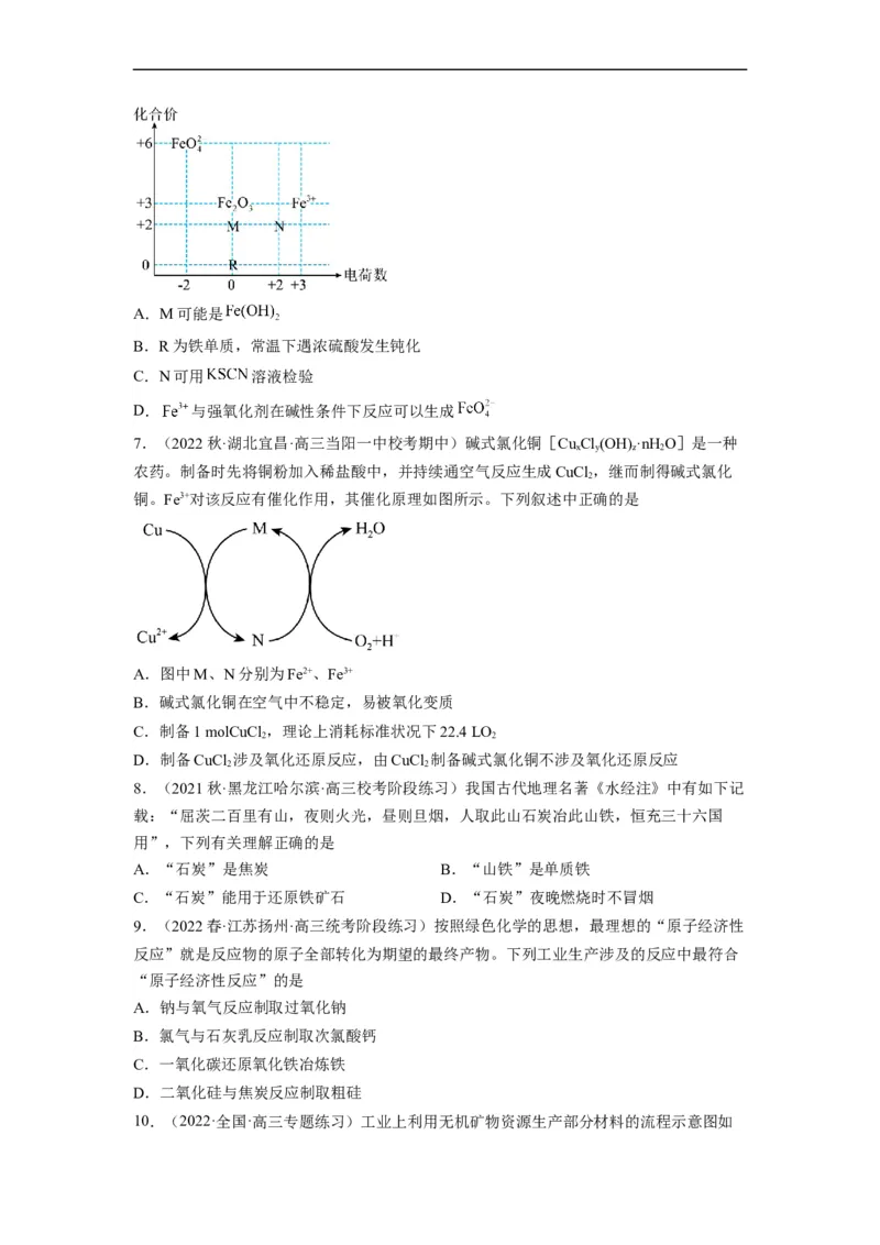 解密10金属及其化合物（分层训练）（原卷版）_05高考化学_通用版（老高考）复习资料_2023年复习资料_二轮复习_高频考点解密2023年高考化学二轮复习讲义+分层训练（全国通用）