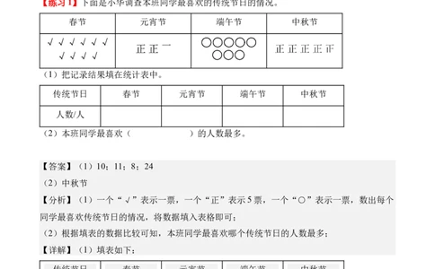 专题05：数据的收集与整理（解决问题讲义）（新教材）（解析版）_26春人教版数学三下_00、更新资料3月18日_解决问题专项练习-T7(1)_2026版