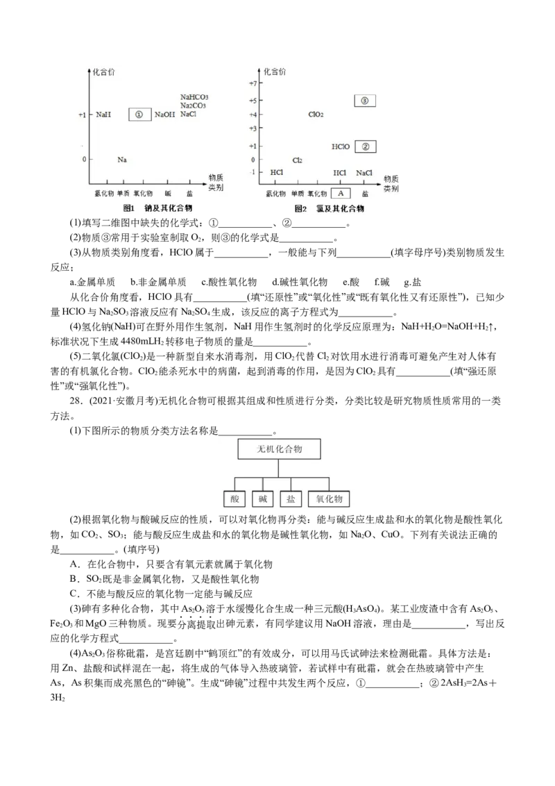 解密01物质的组成、分类和转化（分层训练）(原卷版)_05高考化学_新高考复习资料_2021新高考资料_高频考点解密2021年高考化学二轮复习讲义+分层训练4.7更新