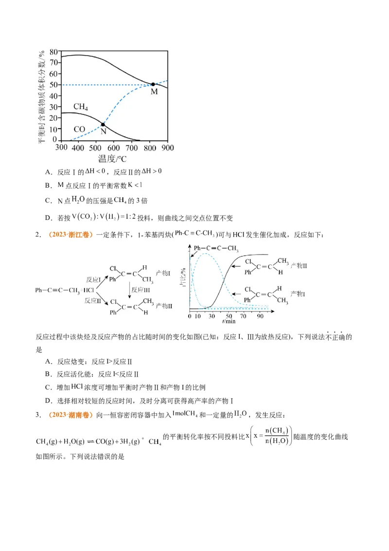 题型12化学平衡图表分析（原卷版）_05高考化学_2024年新高考资料_2.2024二轮复习_2024年高考化学二轮热点题型归纳与变式演练（新高考通用）
