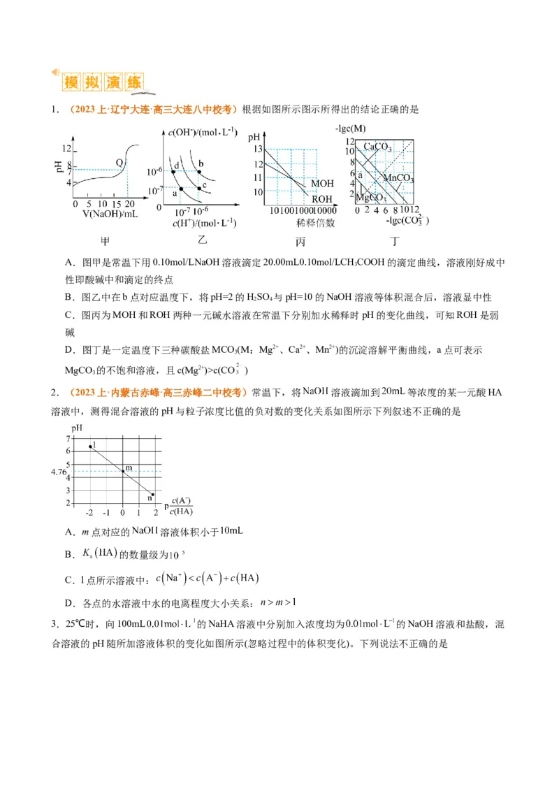 题型14电解质溶液（原卷版）_05高考化学_2024年新高考资料_2.2024二轮复习_2024年高考化学二轮热点题型归纳与变式演练（新高考通用）