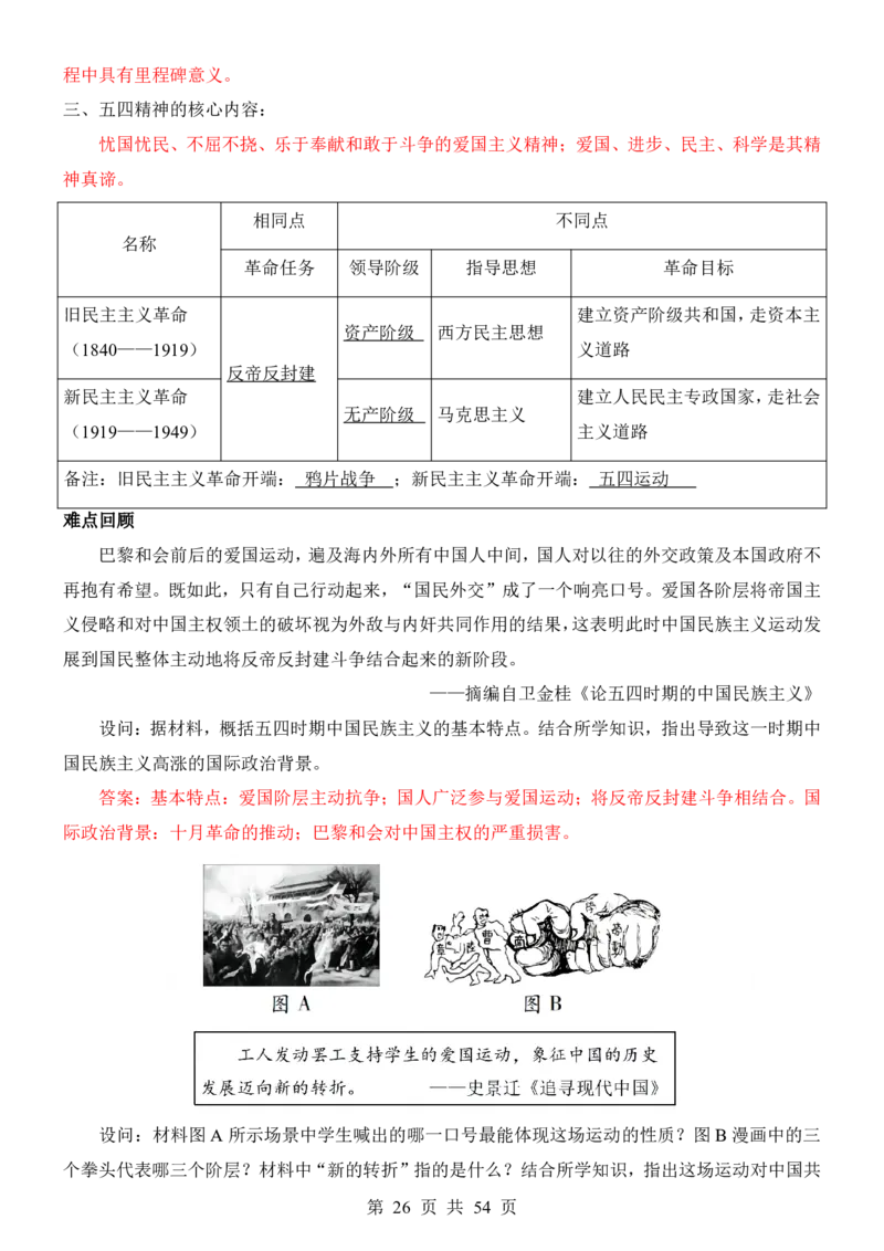 24年人教版八上历史核心内容、重、难点知识总结_24秋《初中各科知识点梳理》_2024秋《名师总结》知识点789年级全科_24秋《名师总结》知识点八年级全科