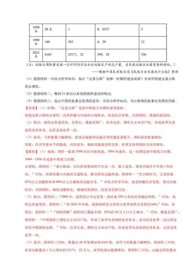 第19课社会生活的变迁（教师版）_新八下历史_00、更新资料3月23日_第二套(4)_同步讲义-U15_2025版