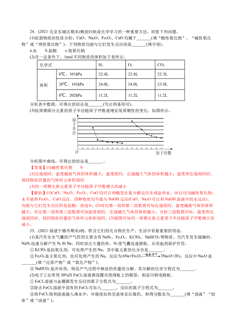 解密01物质的组成、分类和转化（分层训练）(解析版)_05高考化学_新高考复习资料_2021新高考资料_高频考点解密2021年高考化学二轮复习讲义+分层训练4.7更新