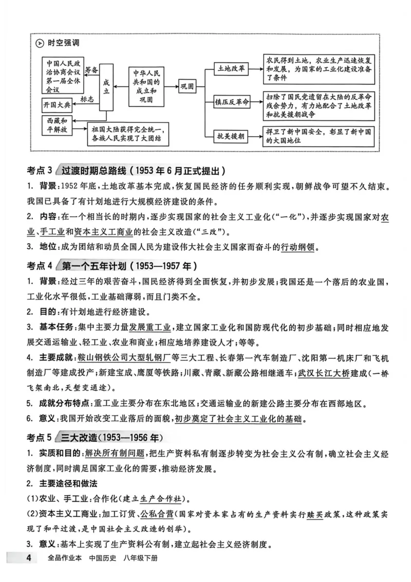 3、2026春全品作业本全国版八下--历史人教--考前冲刺本_新八下历史_09、课时练+单元测+答案解析