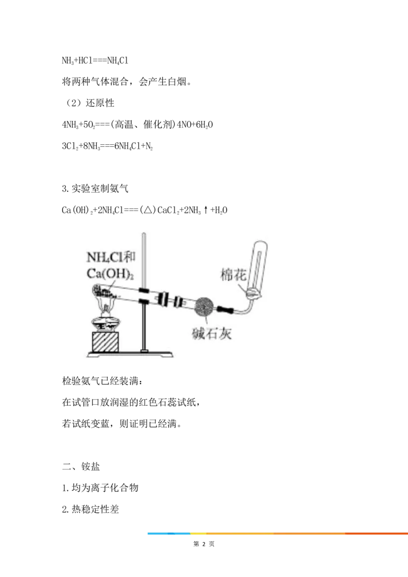 7.氨和铵盐_新人教版高中化学必修一、二_新人教版高中化学必修下册_微课高一化学必修2（视频课）_必修二讲义（2019人教版）_第五章化工生产中的重要非金属元素[11节]