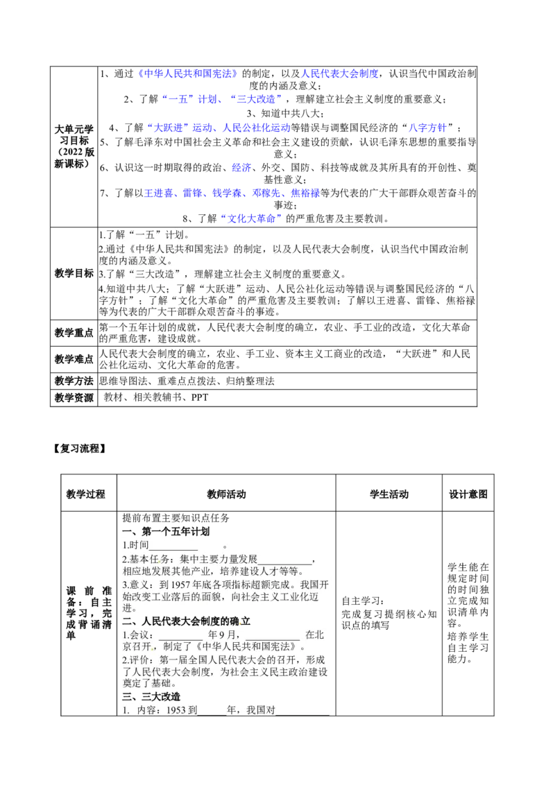 第二单元社会主义制度的建立与社会主义建设的探索（大单元教学设计）-（统编版）_新八下历史_00、更新资料3月23日_第二套(4)_大单元教学课件+教学设计-U40
