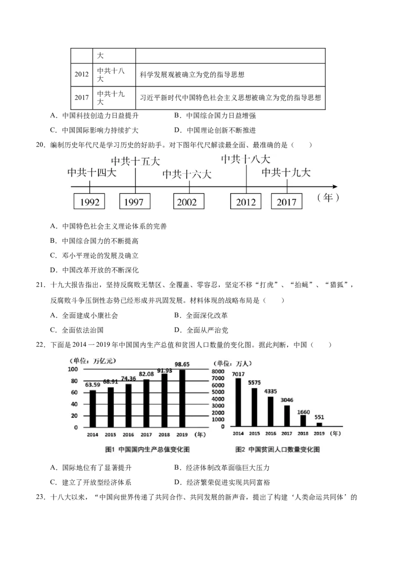 第三单元中国特色社会主义道路（单元检测卷）（学生版）_新八下历史_00、更新资料3月23日_第二套(4)_单元知识复习专项-U89_2025版