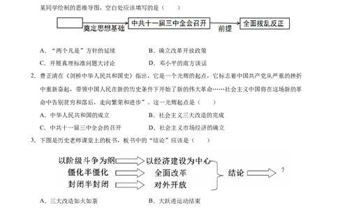 第三单元中国特色社会主义道路（单元检测卷）（学生版）_新八下历史_00、更新资料3月23日_第二套(4)_单元知识复习专项-U89_2025版