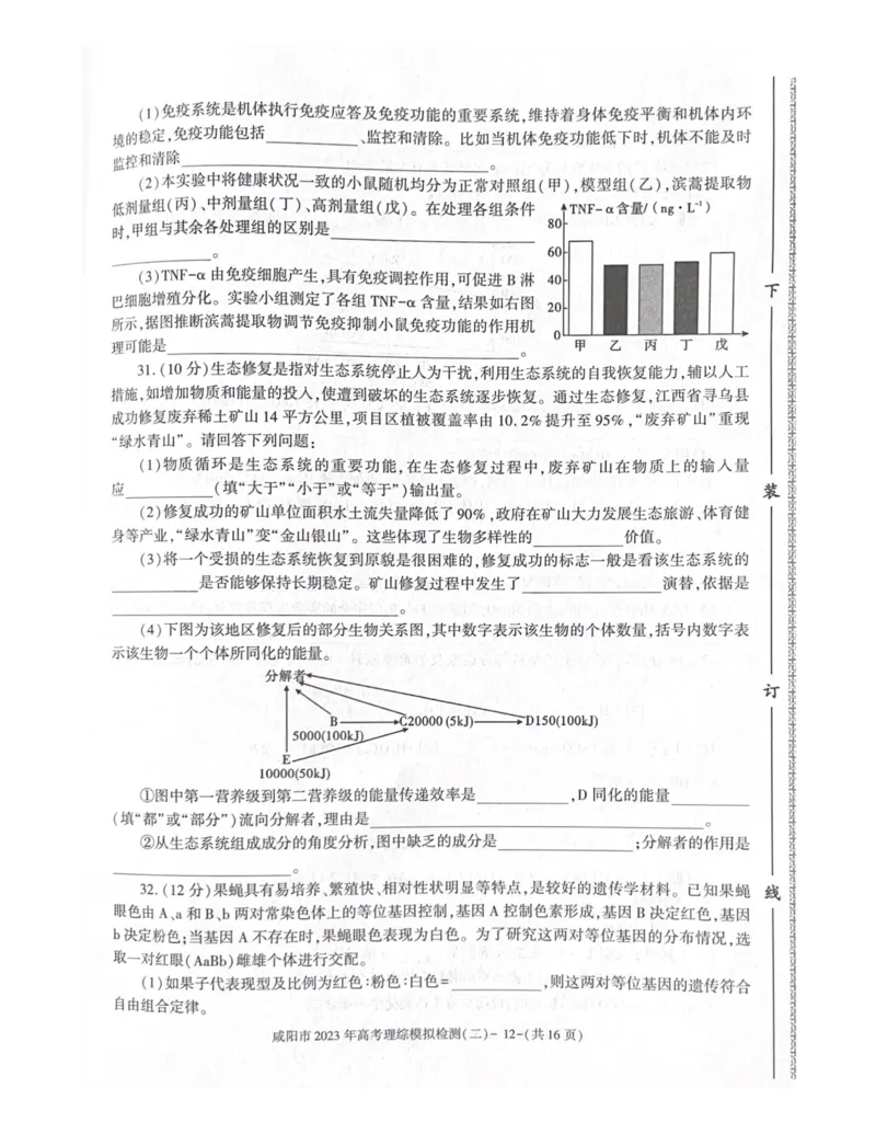 陕西省咸阳市2023年高考模拟检测（二）理综公众号：一枚试卷君_05高考化学_高考模拟题_新高考_陕西省咸阳市2023年高考模拟检测（二）理综