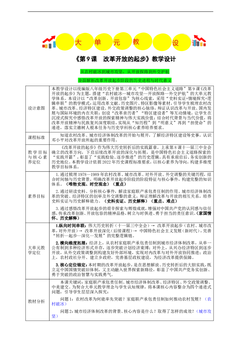 第9课改革开放的起步教学设计_新八下历史_00、更新资料3月23日_新版_第三套_第二套_2026春季新版-持续更新中_00.大单元教案+PPT课件+分层作业第2套已更完第13课