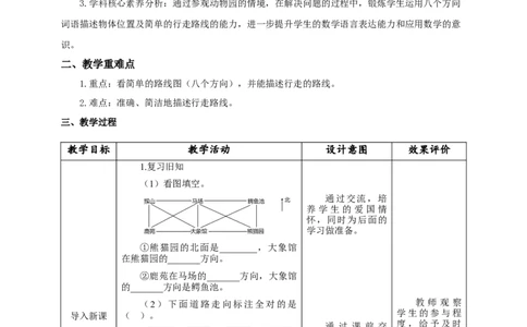 《认识简单的路线图》教学设计_26春人教版数学三下_19、赠送其它资料_新建文件夹_三年级数学下册（人教版）_大单元教学课件+教学设计-K57_1.4认识简单的路线图教学设计+课件