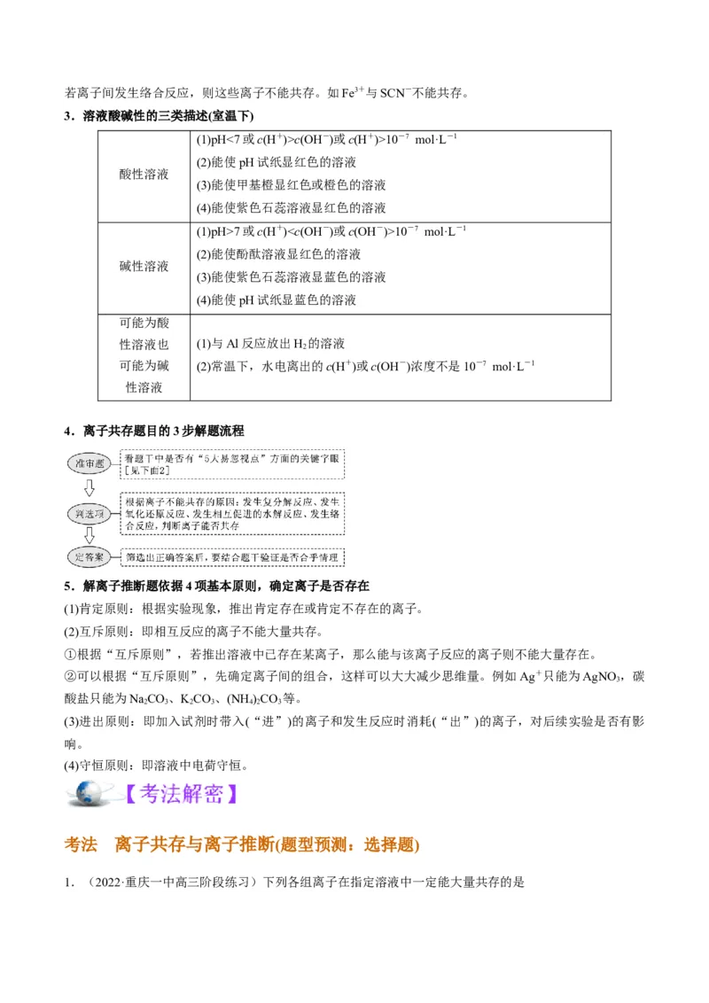 解密03离子反应（讲义）-高频考点解密2022年高考化学二轮复习讲义+分层训练（全国通用）（原卷版）_05高考化学_通用版（老高考）复习资料_2023年复习资料_二轮复习