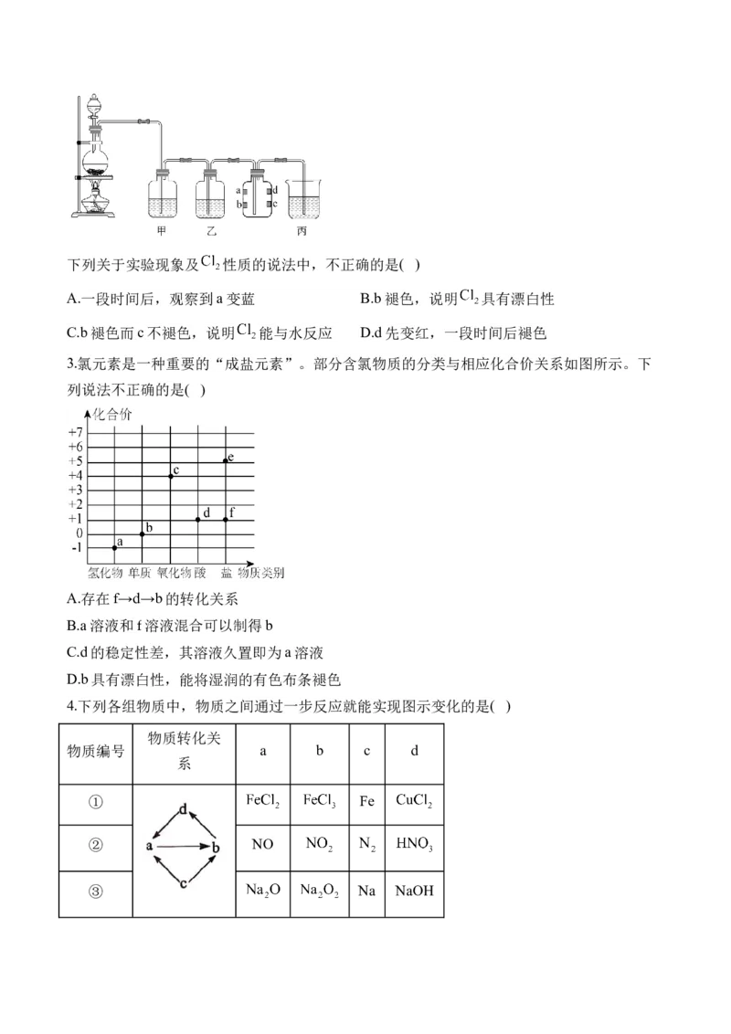（6）元素及其化合物&mdash;&mdash;2025学高考化学二轮复习易错重难提升（含解析）新高考_05高考化学_2025年新高考资料_二轮复习_2025高考化学二轮复习易错重难提升(含解析)