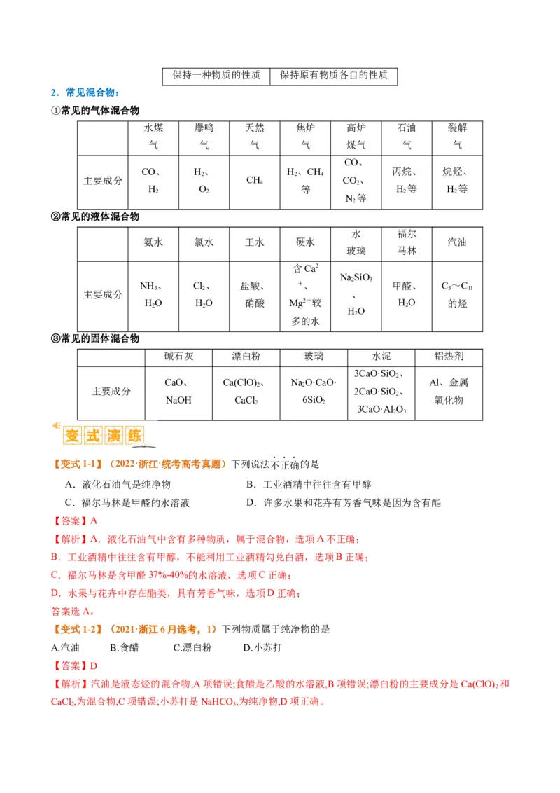 题型01物质的组成与分类传统文化化学用语（解析版）_05高考化学_2024年新高考资料_2.2024二轮复习_2024年高考化学二轮热点题型归纳与变式演练（新高考通用）