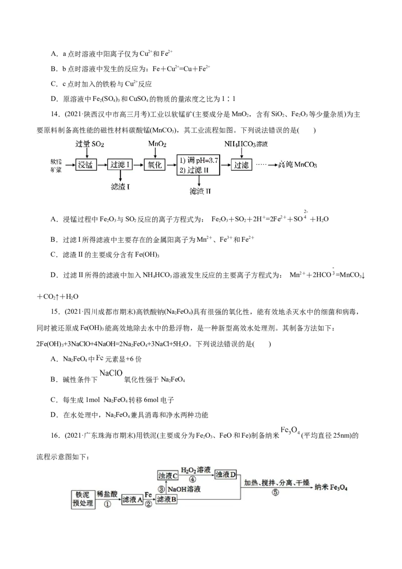 解密06金属及其化合物(集训)(原卷版)_05高考化学_新高考复习资料_2021新高考资料_高频考点解密2021年高考化学二轮复习讲义+分层训练（浙江专版）3.28更新