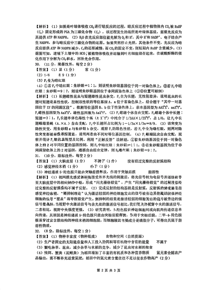 铜仁二模理综答案公众号：一枚试卷君_05高考化学_高考模拟题_新高考_贵州省铜仁市2023届高三适应性考试（二）理综_贵州省铜仁市2023届高三适应性考试（二）理综