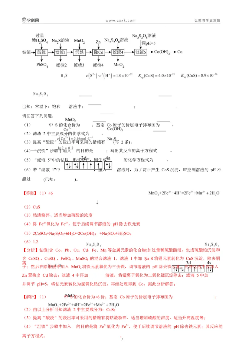 题型15无机工艺流程综合题（解析版）_05高考化学_2025年新高考资料_二轮复习_2025年高考化学二轮热点题型归纳与变式演练（新高考通用）340117718