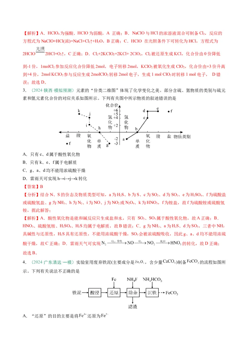 题型04无机物的性质与转化-2025年高考化学二轮热点题型归纳与变式演练（新高考通用）（解析版）_05高考化学_2025年新高考资料_二轮复习