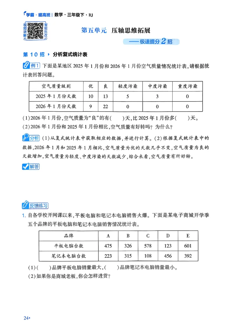 26春三年级下册四星学霸-数学人教-学霸满分秘籍&答案_26春人教版数学三下_09、练习题+试卷合集_-26春《学霸提高班》_小学数学《学霸提高班》1-6年级下册（26春）