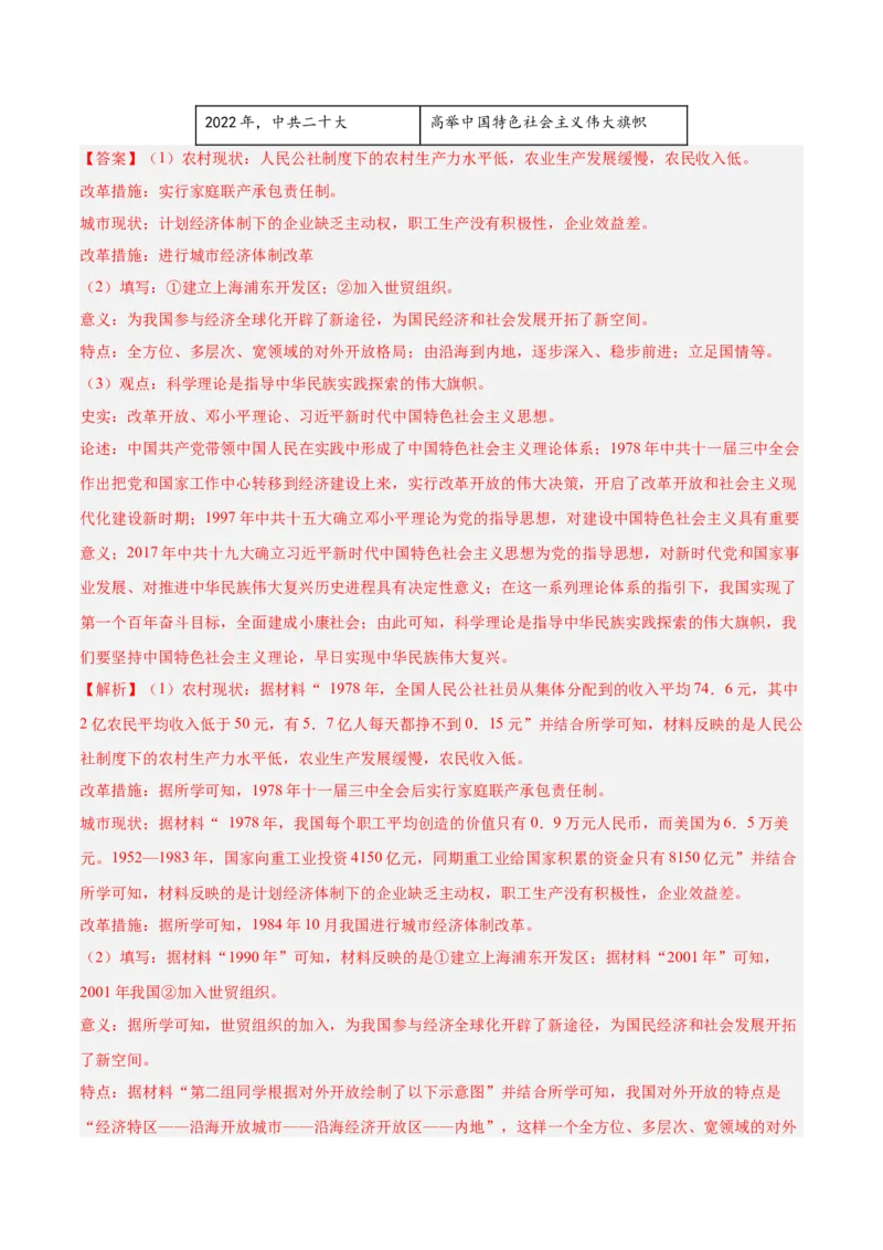 八下期末复习历史观点论述题专练50题（教师版）_新八下历史_00、更新资料3月23日_第二套(4)_期末专项复习-U269_2024版