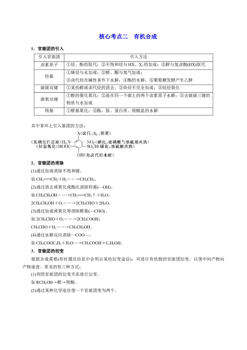 解密17有机合成与推断（讲义）-高频考点解密2022年高考化学二轮复习讲义+分层训练（全国通用）（原卷版）_05高考化学_通用版（老高考）复习资料_2023年复习资料_二轮复习