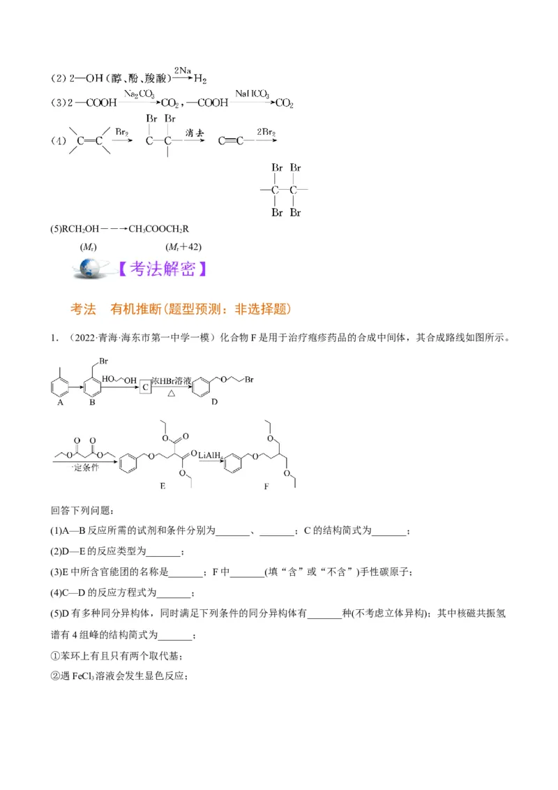 解密17有机合成与推断（讲义）-高频考点解密2022年高考化学二轮复习讲义+分层训练（全国通用）（原卷版）_05高考化学_通用版（老高考）复习资料_2023年复习资料_二轮复习