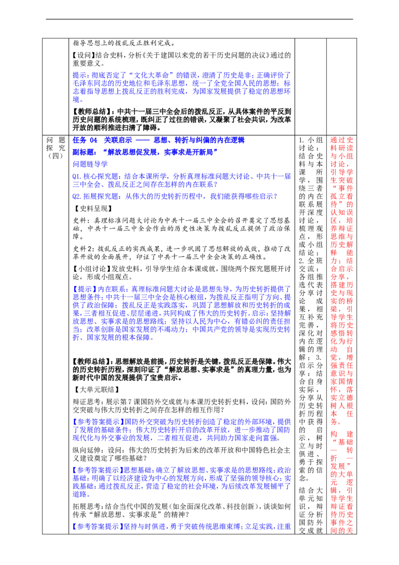 第8课伟大的历史转折教学设计_新八下历史_00、更新资料3月23日_新版_第三套_第二套_2026春季新版-持续更新中_00.大单元教案+PPT课件+分层作业第2套已更完第13课