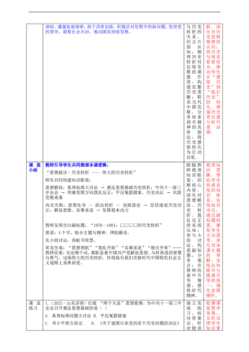 第8课伟大的历史转折教学设计_新八下历史_00、更新资料3月23日_新版_第三套_第二套_2026春季新版-持续更新中_00.大单元教案+PPT课件+分层作业第2套已更完第13课
