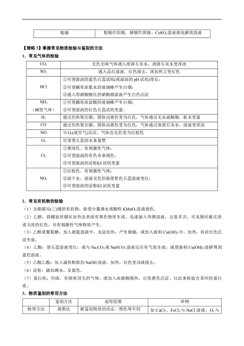重难点08物质的分离、提纯、检验与鉴别-2024年高考化学热点&middot;重点&middot;难点专练（新高考专用）（原卷版）(1)_05高考化学_新高考复习资料_2024年新高考资料_❤专项复习资料