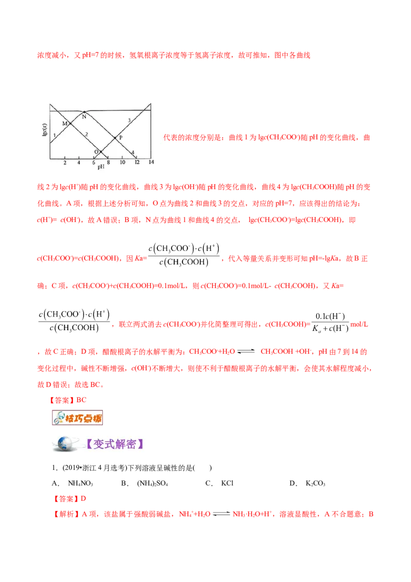 解密10水溶液中离子反应（讲义）-高频考点解密2021年高考化学二轮复习讲义+分层训练（浙江专版）_05高考化学_新高考复习资料_2021新高考资料