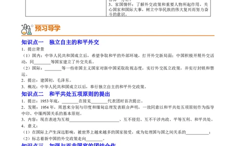 第16课独立自主的和平外交（学案）-（统编版）_新八下历史_00、更新资料3月23日_第二套(4)_同步讲义-U15_2024版_学案