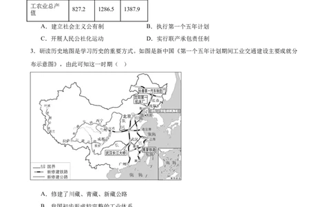 第3课社会主义制度建立（任务型分层作业）（原卷版）_新八下历史_00、更新资料3月23日_新版_第一套_03.分层作业