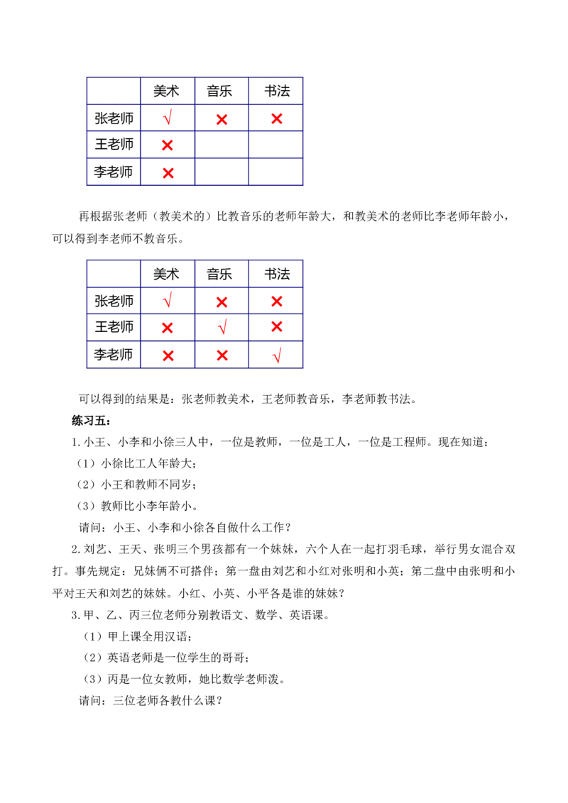 三年级下册数学思维训练讲义-第十五讲简单推理人教版（含答案）_26春人教版数学三下_19、赠送其它资料_新建文件夹_三年级数学下册（人教版）_奥数思维训练讲义-T21
