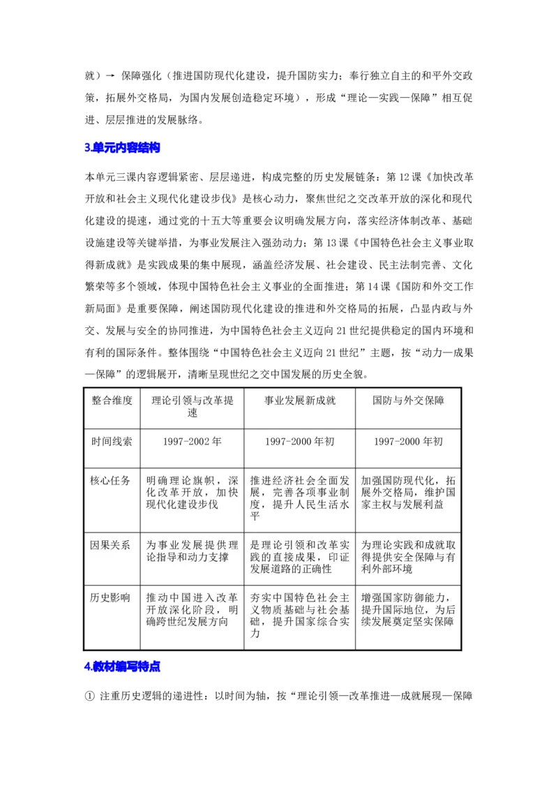 第四单元中国特色社会主义迈向21世纪（大单元教学设计）_新八下历史_00、更新资料3月23日_新版_第三套_第二套_2026春季新版-持续更新中