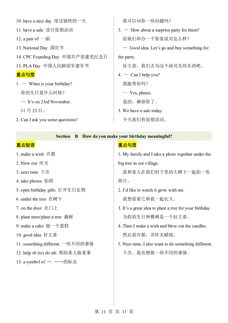 24新教材人教版七上英语重点短语句型归纳_24秋《初中各科知识点梳理》_2024秋《名师总结》知识点789年级全科_24秋《名师总结》知识点七年级全科