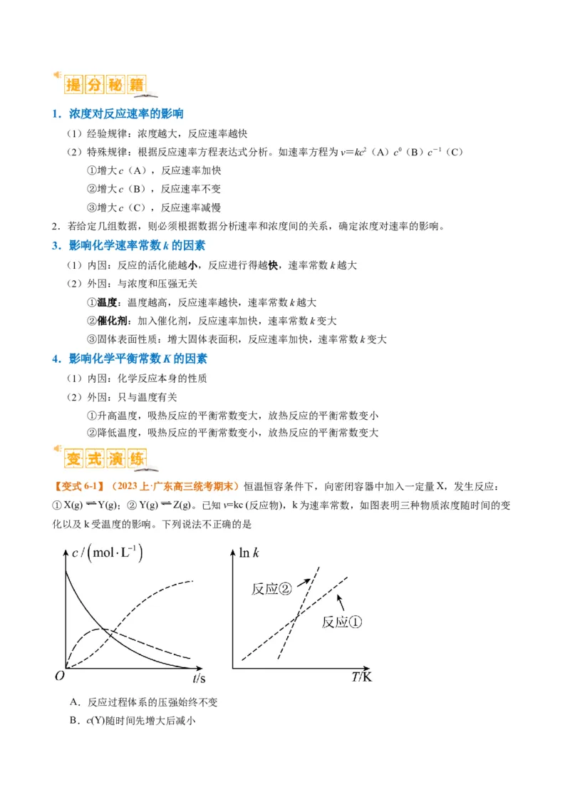 题型10反应微观机理分析速率方程及其应用（原卷版）_05高考化学_2024年新高考资料_2.2024二轮复习_2024年高考化学二轮热点题型归纳与变式演练（新高考通用）