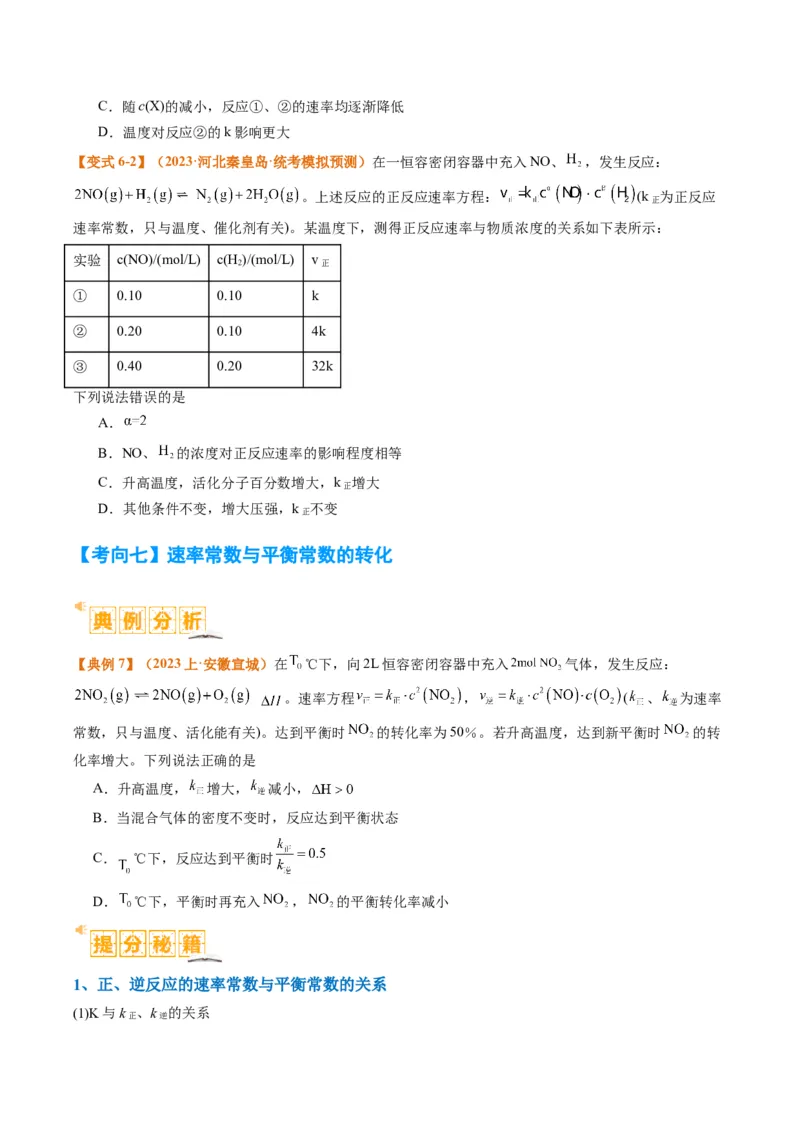 题型10反应微观机理分析速率方程及其应用（原卷版）_05高考化学_2024年新高考资料_2.2024二轮复习_2024年高考化学二轮热点题型归纳与变式演练（新高考通用）