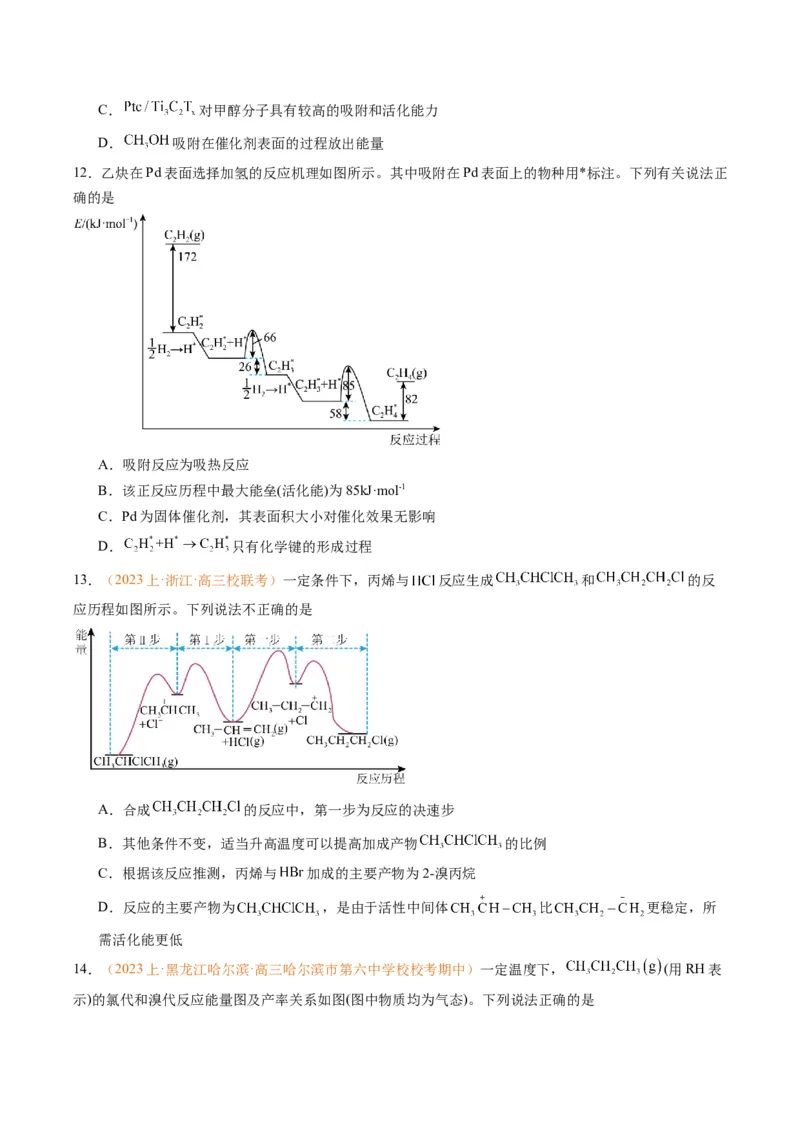 题型10反应微观机理分析速率方程及其应用（原卷版）_05高考化学_2024年新高考资料_2.2024二轮复习_2024年高考化学二轮热点题型归纳与变式演练（新高考通用）