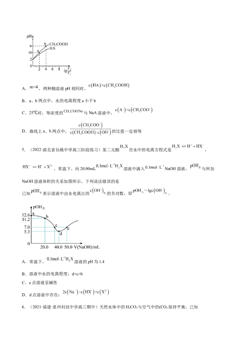 解密08水溶液中的离子平衡（讲义）-高频考点解密2022年高考化学二轮复习讲义+分层训练（全国通用）（原卷版）_05高考化学_通用版（老高考）复习资料_2023年复习资料_二轮复习